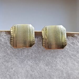 Vintage Swank Cufflinks gold tone swivel bar